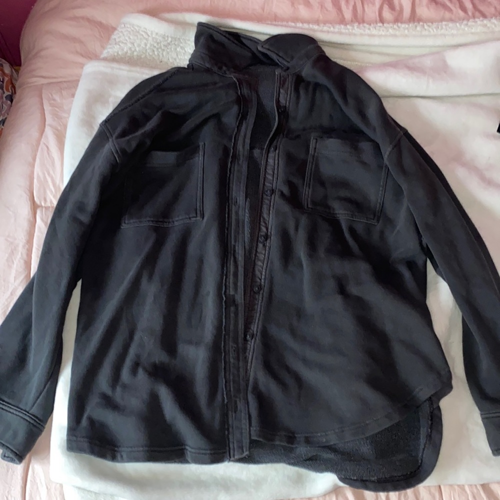 Aerie LumberJane Fleece Shirt|black|size medium